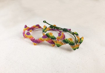 【蜿蜒小路】蠶絲蠟線 編織手環