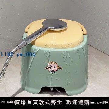 【店家補貼】浴室凳子衛生間洗澡防滑矮凳帶提手塑料凳子家用加厚腳踩板凳疊放
