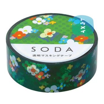 KING JIM HITOTOKI SODA 透明PET卷狀膠帶 15mmx4m  花束  1個