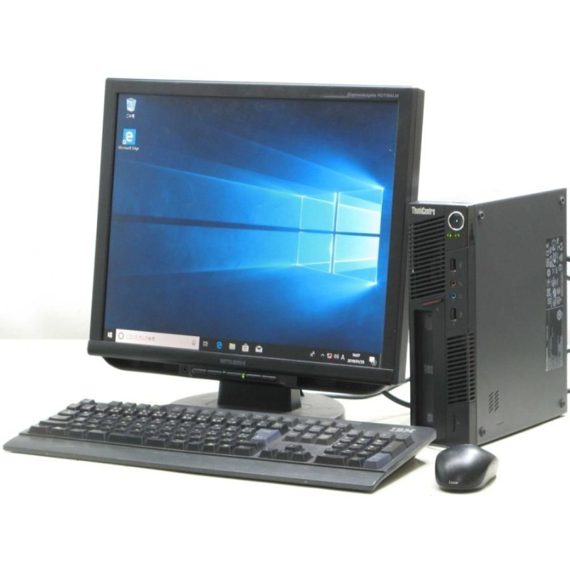 中古パソコン Lenovo ThinkCentre M91 7516-RZ6/19液晶セット Corei3