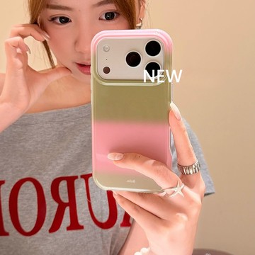 極簡高級感粉綠莫蘭迪色漸變防摔殼 iphone17promax手機殼16 15 14 13 保護套 蘋果保護殼