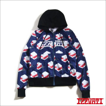 IZZVATI-Z體方塊拼接外套-深藍