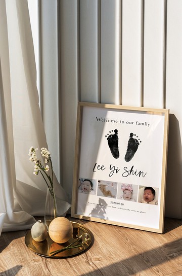 客製手足印相框(有照片) | 抓周,生日,彌月送禮