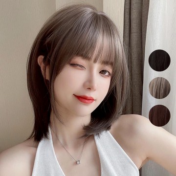 [台灣出貨附發票] 鎖骨假髮 整頂假髮 假髮 空氣劉海 假髮女 wig 假髮女整頂 中長款假髮 鮑勃頭假髮 假頭髮