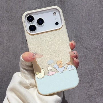 防摔手機殼 騎恐龍輕鬆熊 適用蘋果17保護殼iPhone16 15 14 13 12 11 PROMAX 大孔皮纹軟殼