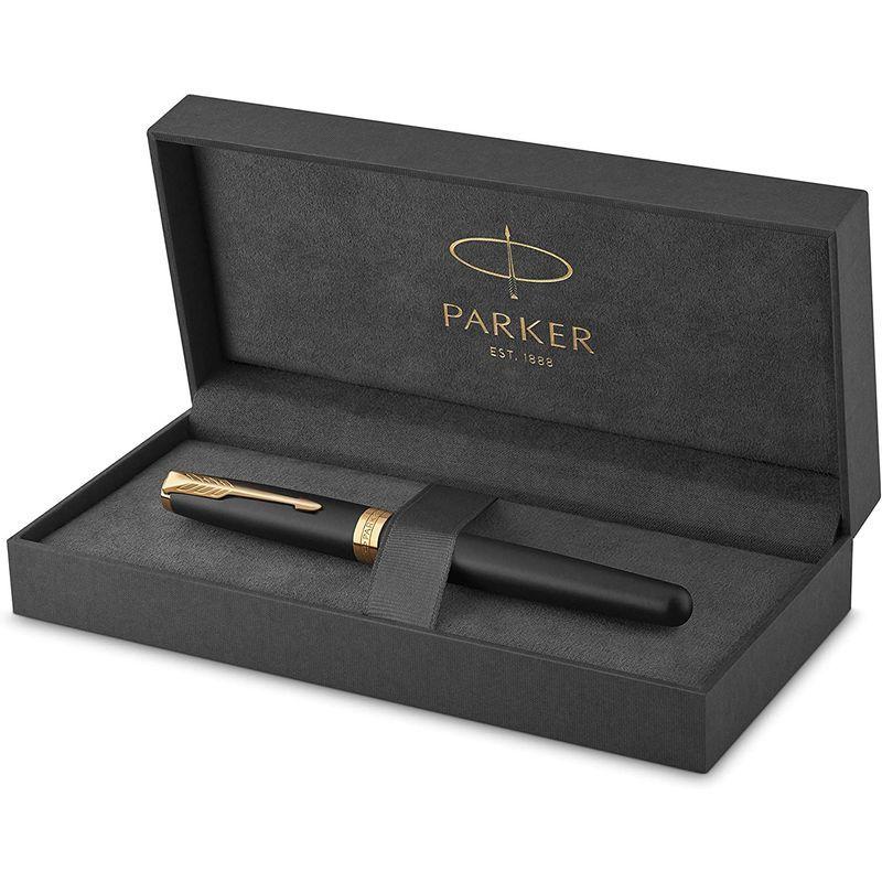 PARKER パーカー 万年筆 F 細字 ソネット マットブラックGT 1950874AS 両用式 正規輸入品 約146mmx9mm