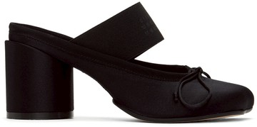 MM6 Maison Margiela 黑色 Logo Elastic Ballet Décolletés 高跟鞋