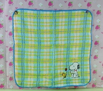 【震撼精品百貨】史奴比Peanuts Snoopy ~手帕_黃藍綠格紋