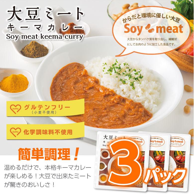 大豆ミート カレー レトルト 製品 商品 国産 キーマカレー グルテンフリー 無添加 オーガニック 化学調味料不使用 大豆ミート食品 3個入り