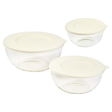 Glasslock Easy 米色攪拌碗3件組  1L*1個+2L*1個+4L*1個  1組