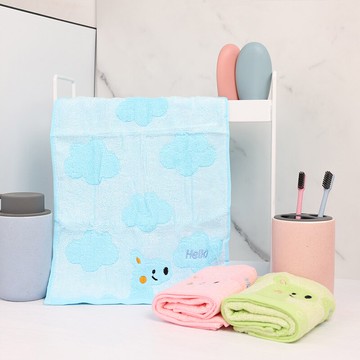 利工民 3條裝云朵小鹿童巾小孩寶寶洗澡洗臉專用柔軟家用小毛巾