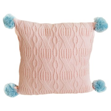 THiRTEEN 拾叁家居 柯夢波丹大絨球抱枕套  45 x 45cm  櫻花粉