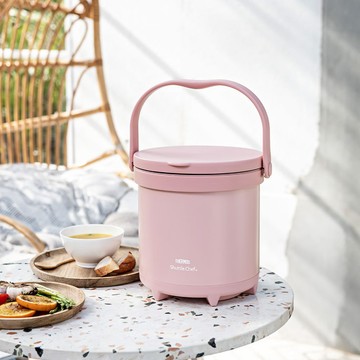 【THERMOS膳魔師】燜燒提鍋4500ml(TCRA-4501-RSPK)_雪霧玫瑰