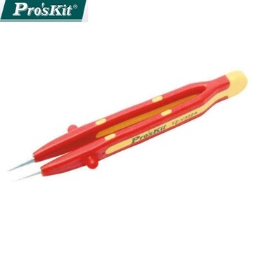 台灣 ProsKit寶工 德國VDE高絕緣認證1000V細尖鑷子(134mm;耐高壓、耐凍、耐燃材質;GS品質認證) TZ-V302A