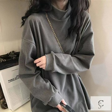【XL-8XL大尺碼】👩大尺碼上衣 秋冬打底衫 高領打底衫 特大碼300斤內德絨高領打底衫女內搭冬季新款寬鬆加厚保暖長
