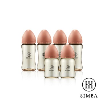 小獅王辛巴 新生適用-蘊蜜鉑金PPSU寬口防脹氣奶瓶(4中2小) (覓粉)2280元