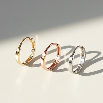 韓國飾品官方直營【WING BLING】14k 經典圈式耳環(單邊) (閨蜜禮物| 情人送禮 | 摩羯座生日禮物🎁)