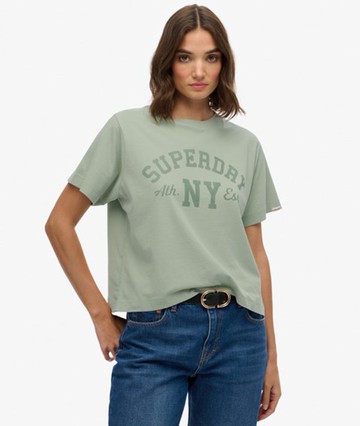 Superdry Women's Athletic Essentials Loose T-shirt Green Size: 10