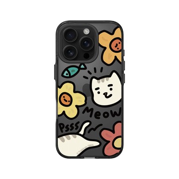 iPhone 16 Pro Clear 酷墨灰 - 小貓貓們 Little Cattos - Meow&Flowers