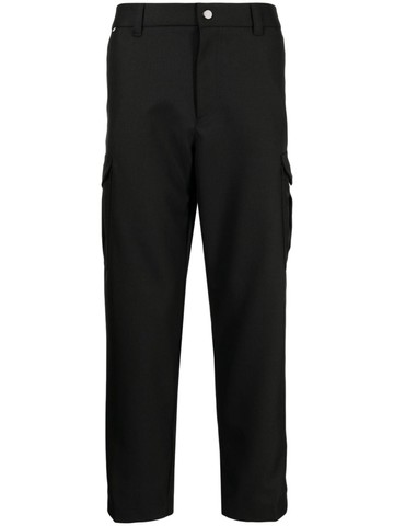 BOSS - mid-rise tapered-leg trousers - men - Polyester/Virgin Wool - 54 - Black