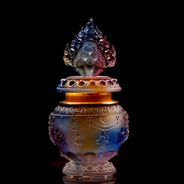 藏傳佛教法器供品擺件摩尼寶財神寶瓶供具八吉祥七彩琉璃寶瓶