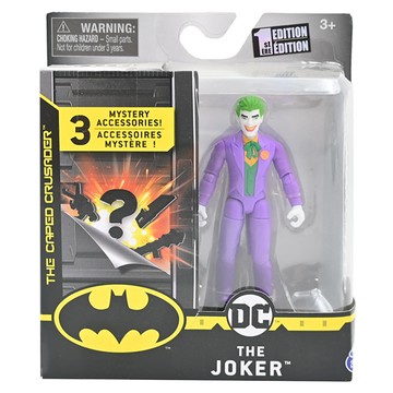 SPIN MASTER 蝙蝠俠系列4吋人偶 小丑 美國英雄漫畫周邊 隨機配件與任務卡  1個