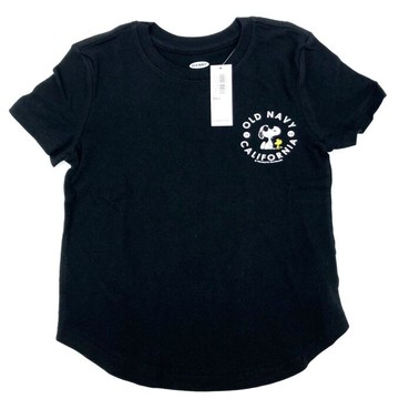 OLD NAVY 短袖T恤女童裝 史奴比聯名款 T恤 短袖 短T-Shirt 圓領上衣 O79360 黑色(現貨)▶指定Outlet商品5折起☆現貨【送禮首選★APP下單點數4倍送】