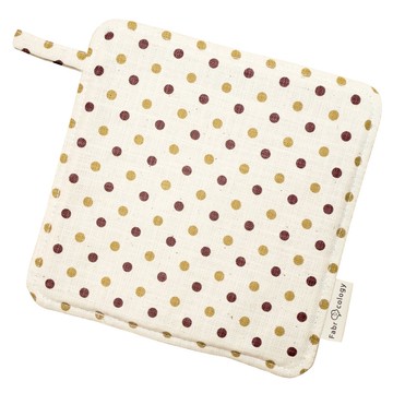 雙色水玉紋隔熱墊-咖啡