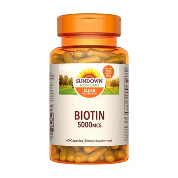 SUNDOWN NATURALS 日落恩賜 生物素 5000mcg + 鈣膠囊 960mg  60顆  1罐