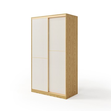 hoi! 林氏木業現代簡約金線1.2M滑門衣櫃 JC3D-白色