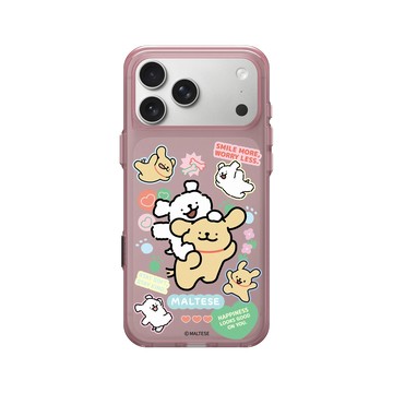 iPhone 17 Pro Max Clear (相機按鈕) 晶醺玫 - Maltese線條小狗 - 線條小狗貼紙