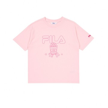 FILA KIDS 童短袖圓領T恤-粉色 1TEA-4400-PK