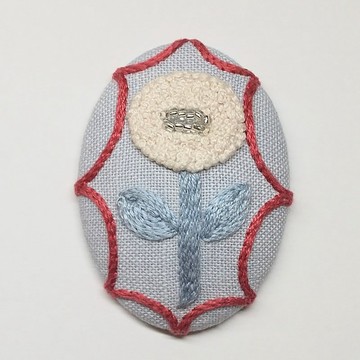 北歐風花朵刺繡胸針【hokuo】