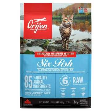 Orijen 歐睿健 台灣公司貨 全齡貓 無穀配方 乾飼料  六種鮮魚  5400g  1袋