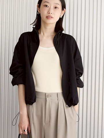 防曬立領拉鍊抽繩夾克(0H000677200) - AMERICAN HOLIC