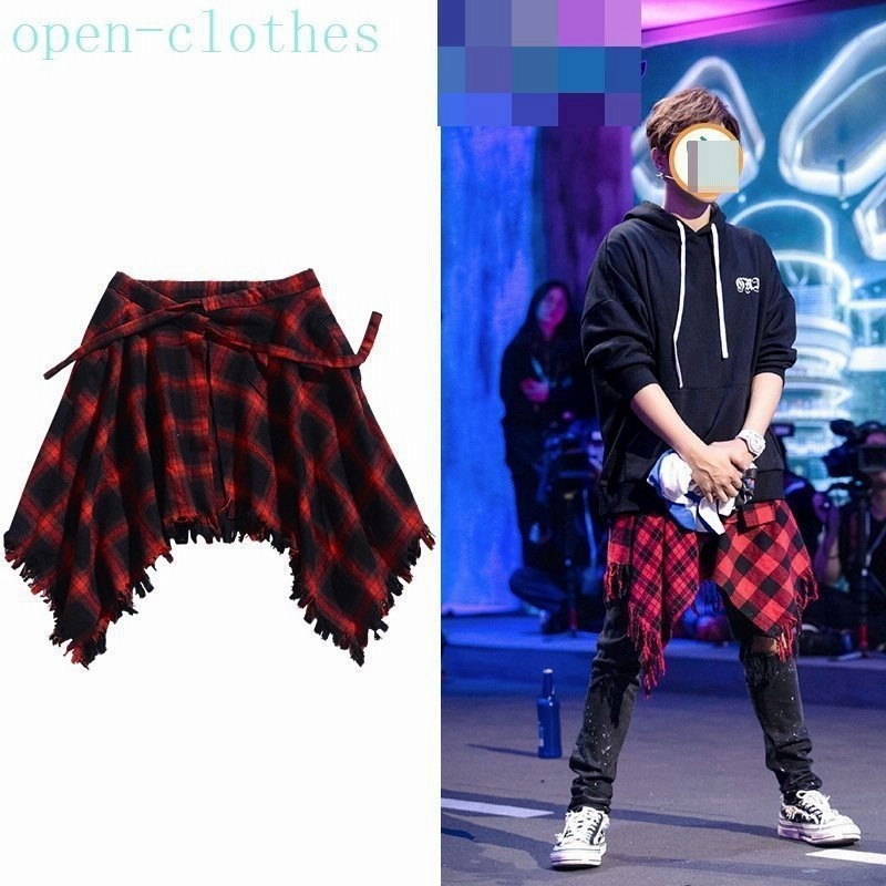 シャツ チェック柄 メンズ レディース シャツ腰巻き風スカート キュロットスカート 裏地なし 膝丈スカート フレア ハイウエスト カジュアル 通販 Lineポイント最大get Lineショッピング