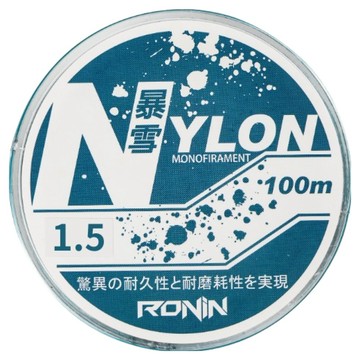 RONiN 獵漁人 暴雪 隱形尼龍線 1.5號  100m  水藍斑點  1捲