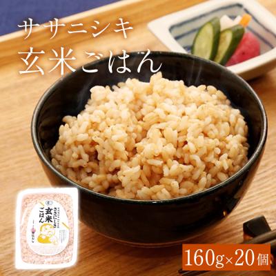 ふるさと納税 石巻市 ササニシキ玄米ごはん 160g × 20個