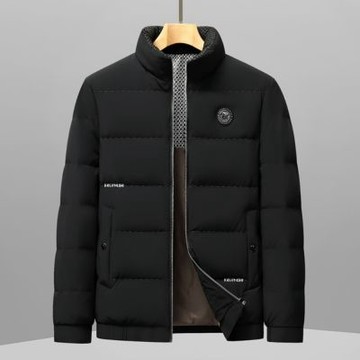 【米蘭精品】現貨+預購 頂級真羽絨外套90%鴨絨羽絨衣秋冬外套上衣大碼休閒男裝-立領加厚短款3色74mt122