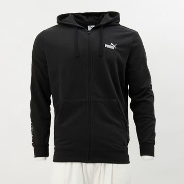 Puma 基本系列 ESS Tape 男款 黑色 運動 休閒 口袋 拉鍊 抽繩 連帽 歐規 外套 68467801