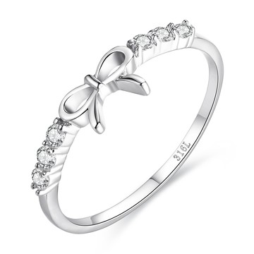 防小人尾戒・ 白鋼．蝴蝶結戒指．疊戴．混搭