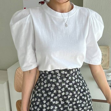 ANNAS 正韓 公主袖 上衣 短袖T 百搭 素面 上班族 韓劇女主角 氣質 韓國