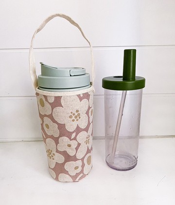 乾燥玫瑰花飲料手提袋-布質(冰壩杯/手搖/保溫瓶/大象杯/良杯)