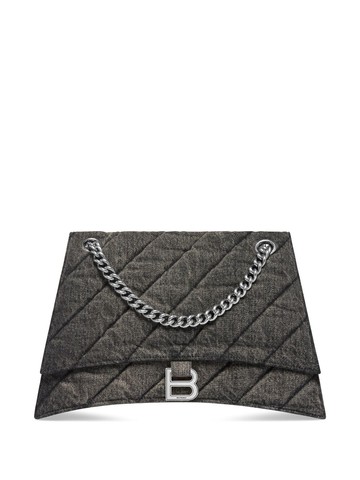 Balenciaga - medium Crush denim shoulder bag - women - Cotton/Lambskin - One Size - Grey