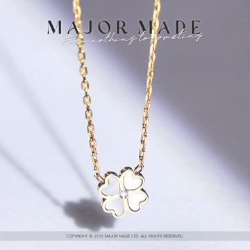 【MAJOR MADE】小愛心幸運草母貝鑽項鍊