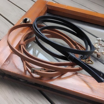 手作真皮長背帶,斜背帶,可以調節,訂製長度,5個孔洞