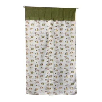 J&N 花樣雙開式長門簾 綠色 居家裝飾 隔間簾  90 x 150cm