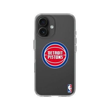 iPhone 16 Clear Case（相機按鈕） 透明 - NBA - Logo-底特律活塞 Detroit Pistons