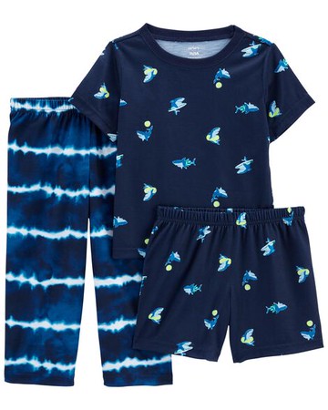 Toddler 3-Piece Shark Loose Fit PJs