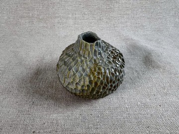 刮花柴燒小瓶-1